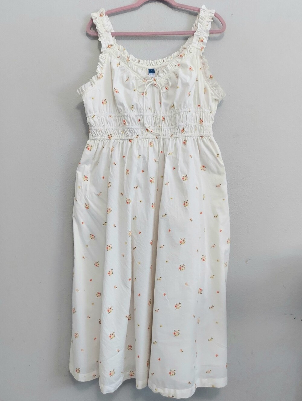 Old Navy Milkmaid Cotton Fit & Flare Ditsy Floral Sleeveless Midi Dress XL